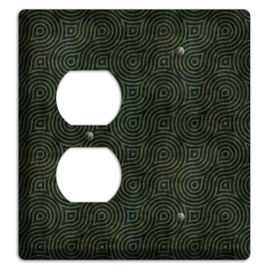 Green and Black Swirl Duplex / Blank Wallplate