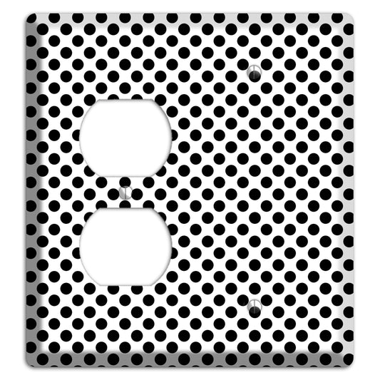 White with Black Packed Small Polka Dots Duplex / Blank Wallplate