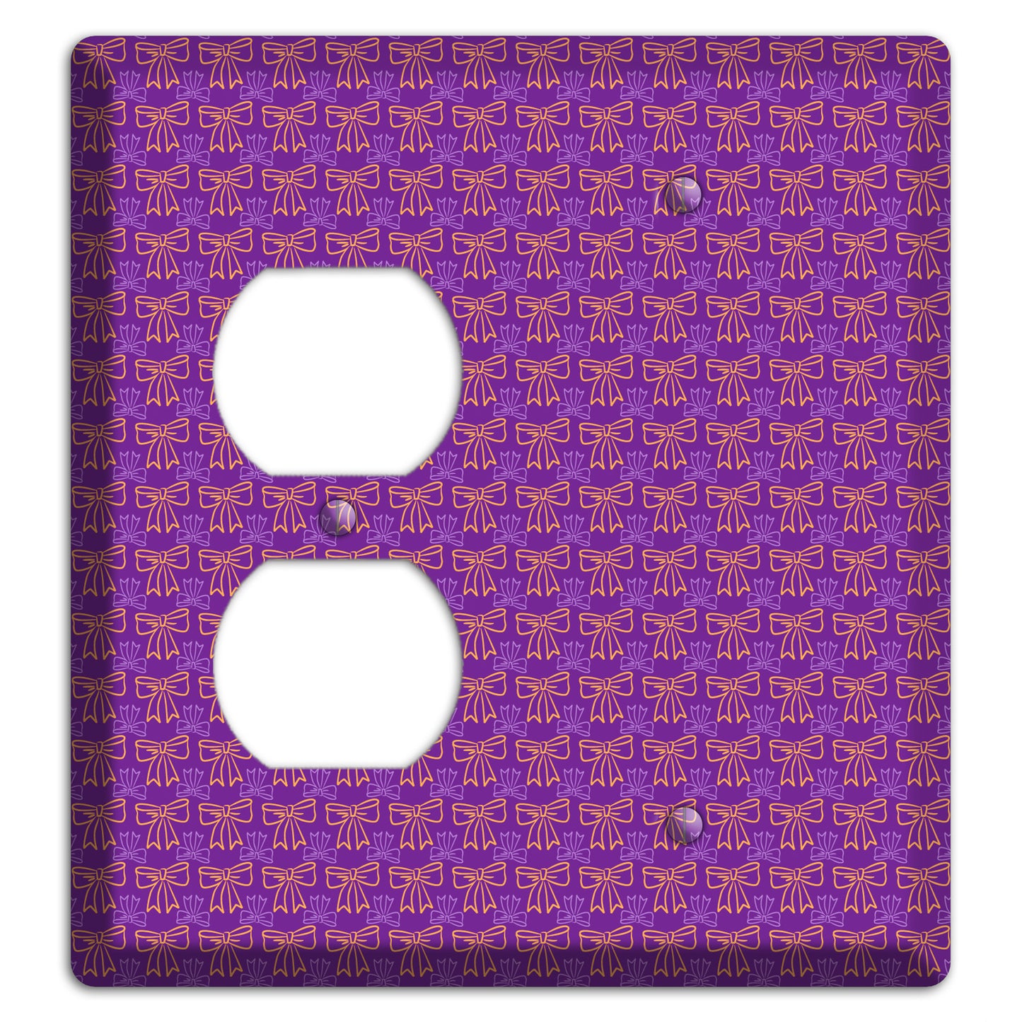 Purple with Pink Bows Duplex / Blank Wallplate