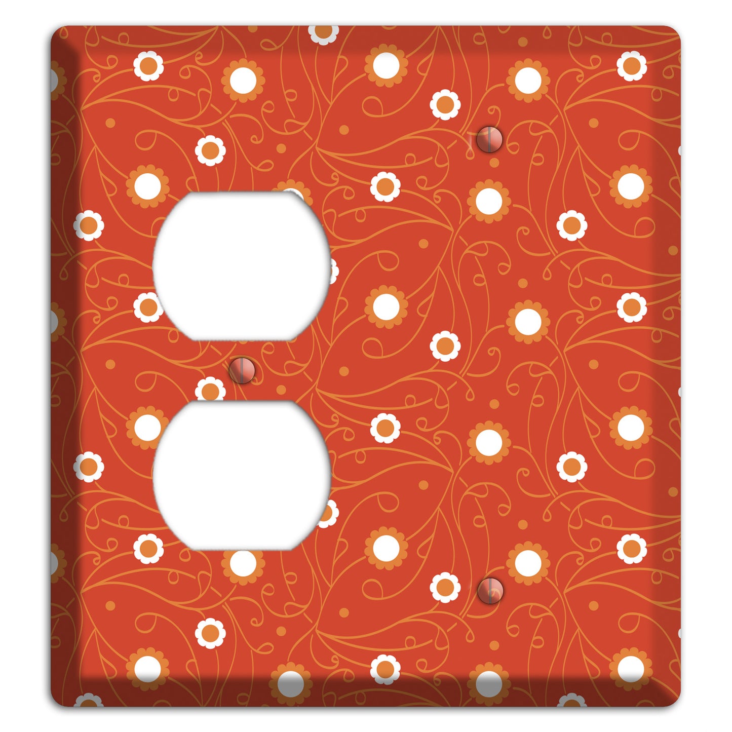 Red Vine Floral Duplex / Blank Wallplate