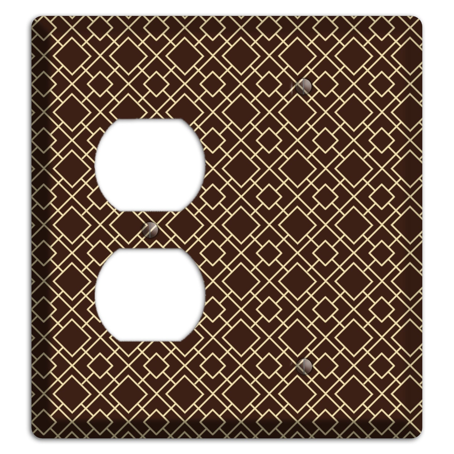 Asian Square Pattern Duplex / Blank Wallplate