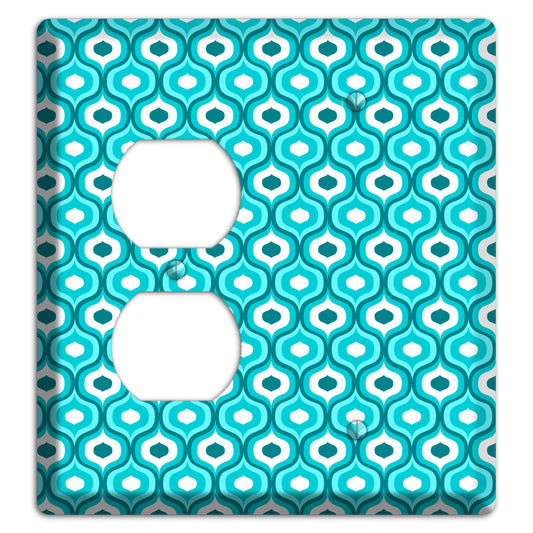 Multi Turquoise Double Scallop 2 Duplex / Blank Wallplate