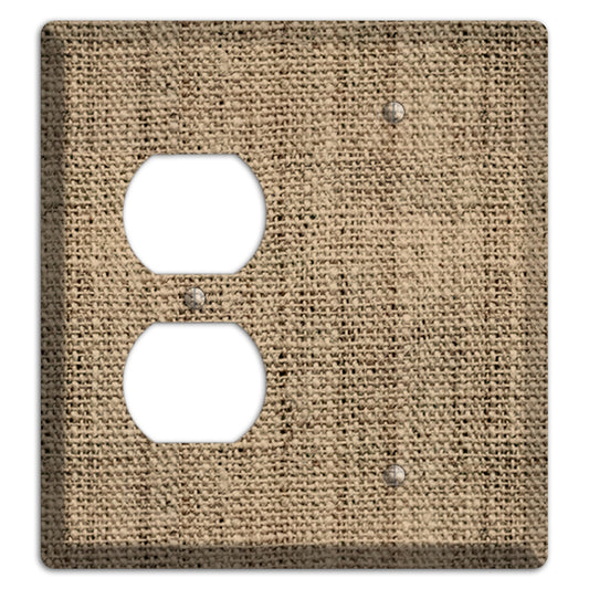 Donkey Brown Burlap Duplex / Blank Wallplate