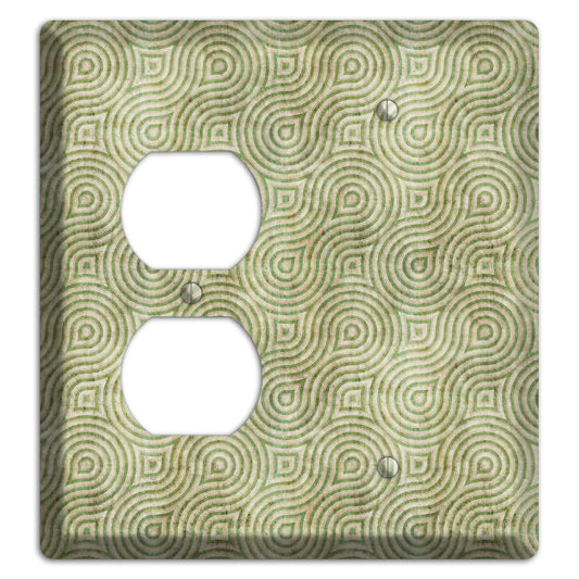 Light Green Swirl Duplex / Blank Wallplate