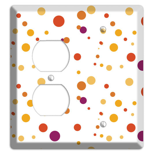 White with Multi Red and Umber Small Dots Duplex / Blank Wallplate