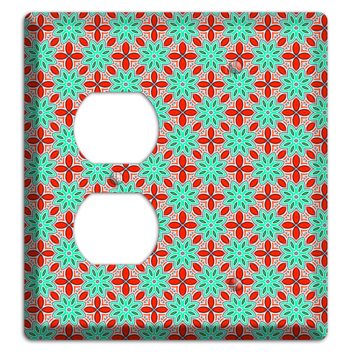 Green and Red Foulard Duplex / Blank Wallplate