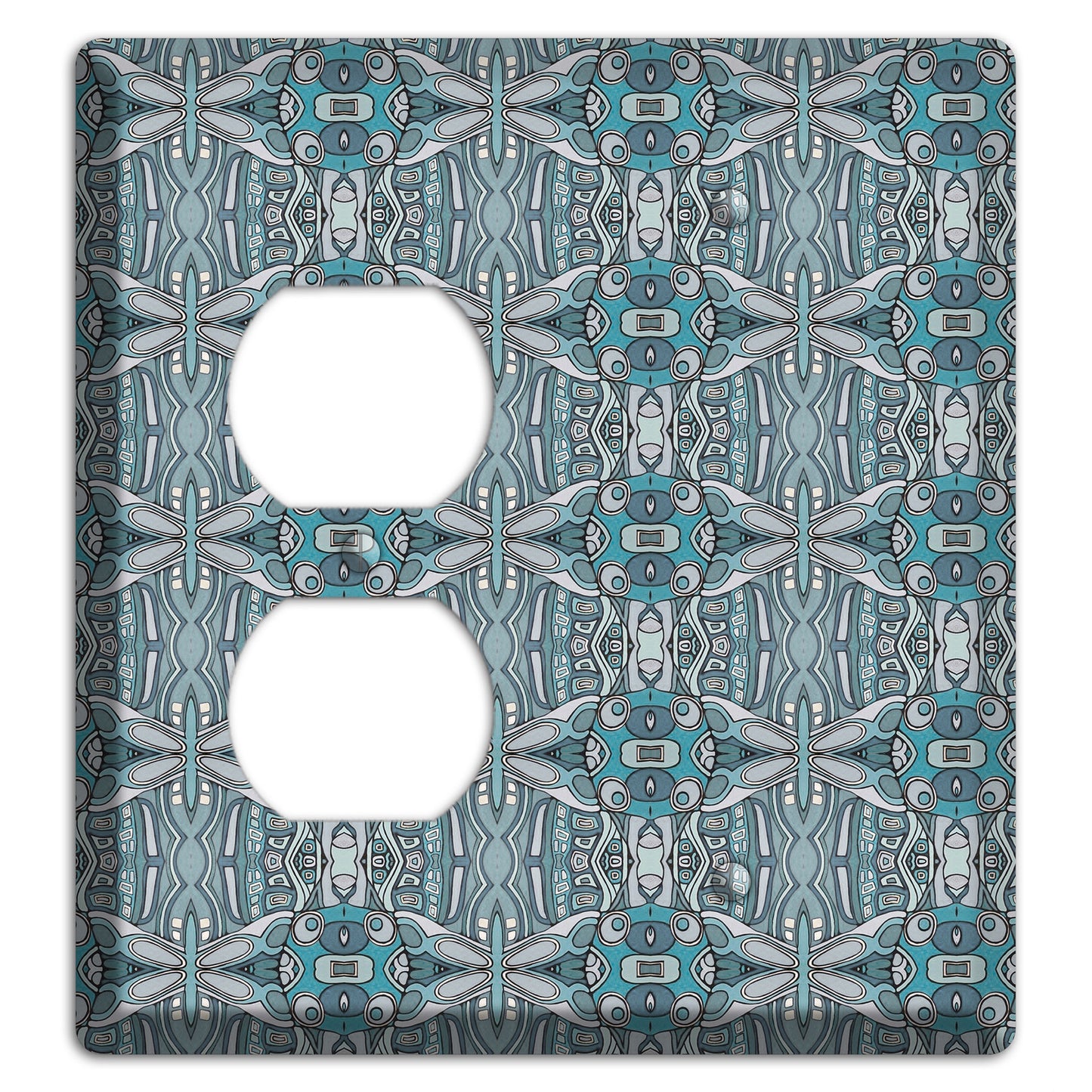 Blue Tapestry Duplex / Blank Wallplate