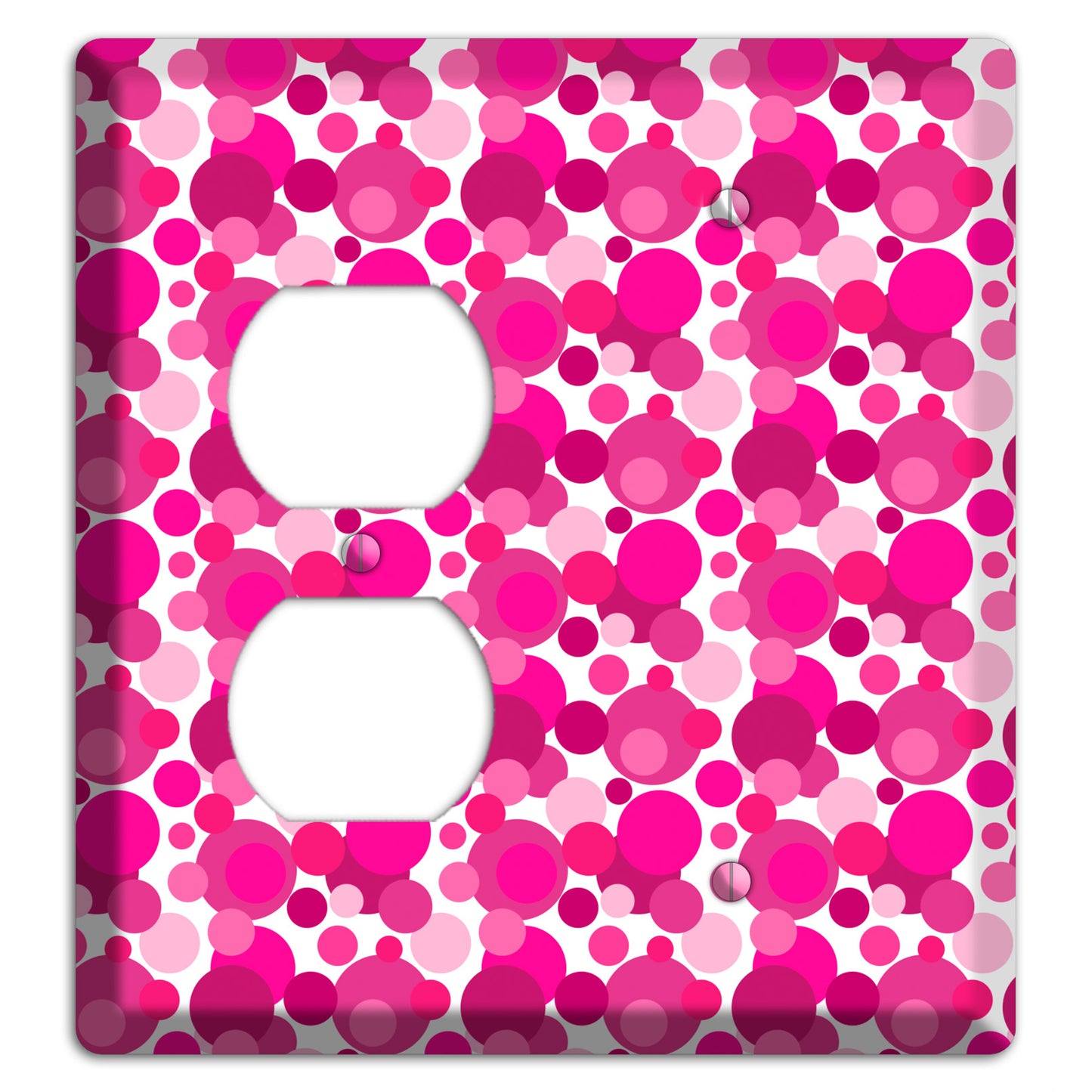 Multi Fuschia Bubble Dots Duplex / Blank Wallplate