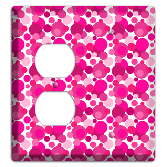 Multi Fuschia Bubble Dots Duplex / Blank Wallplate