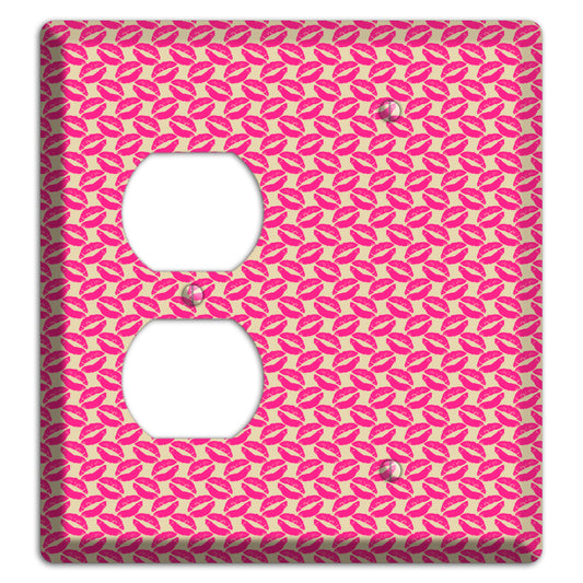 Pink Kisses Duplex / Blank Wallplate