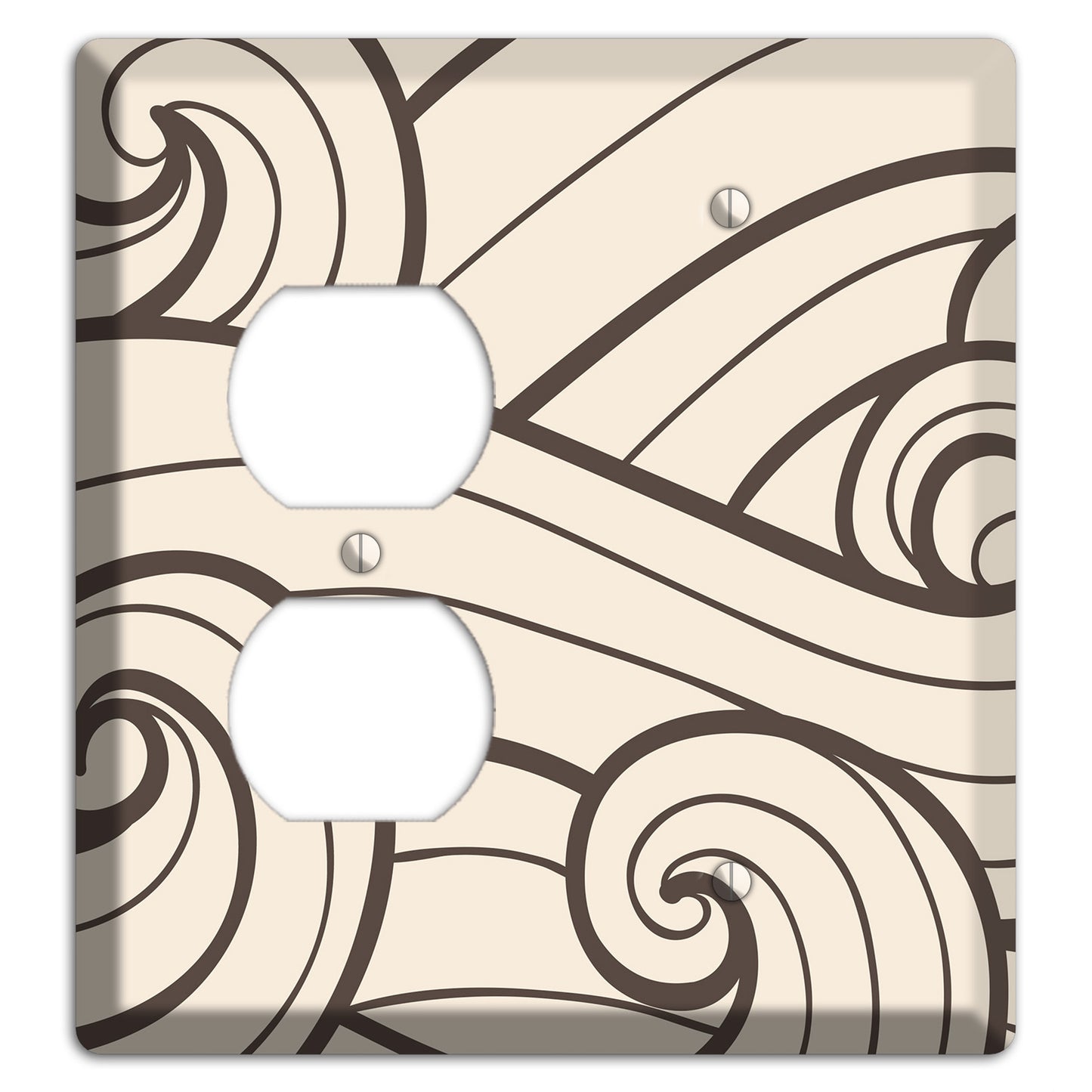 Abstract Curl Beige Duplex / Blank Wallplate