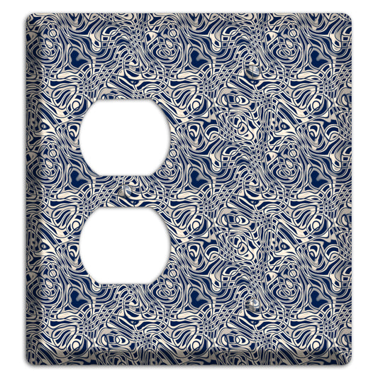 Blue Psychedelic Swirl Duplex / Blank Wallplate