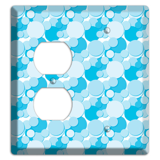 Multi Blue Bubble Dots Duplex / Blank Wallplate