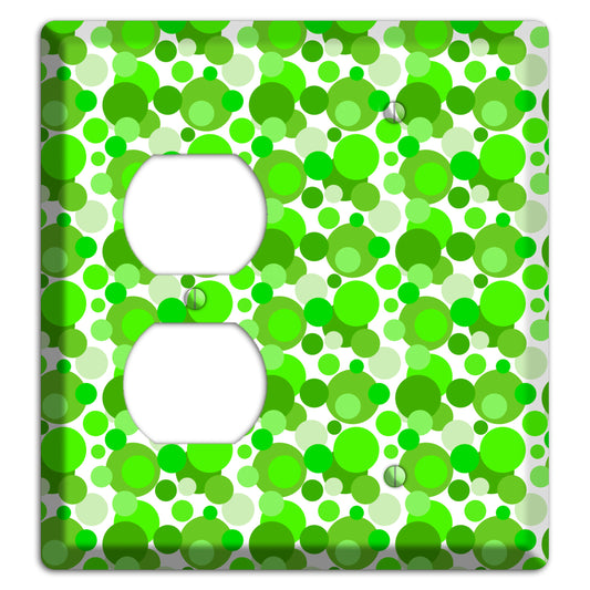 Multi Green Bubble Dots Duplex / Blank Wallplate