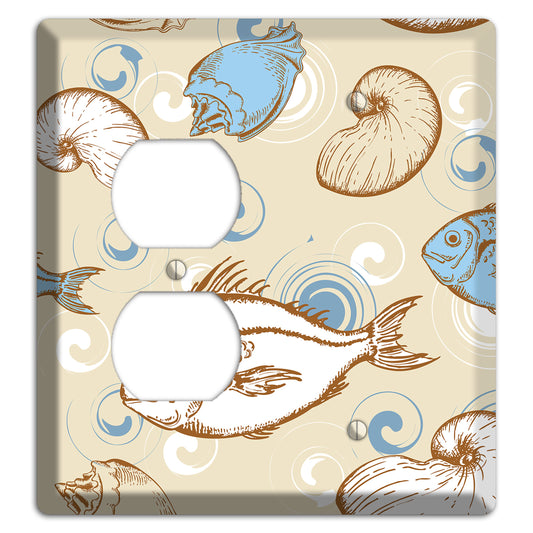 Mixed Sea Life Style 2 Duplex / Blank Wallplate