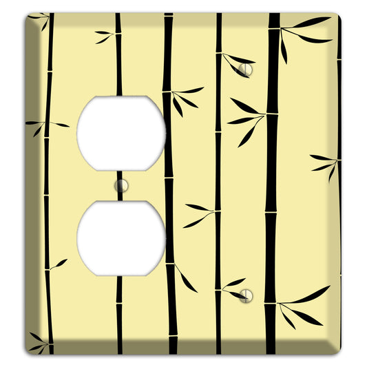 Yellow and Black Bamboo Duplex / Blank Wallplate