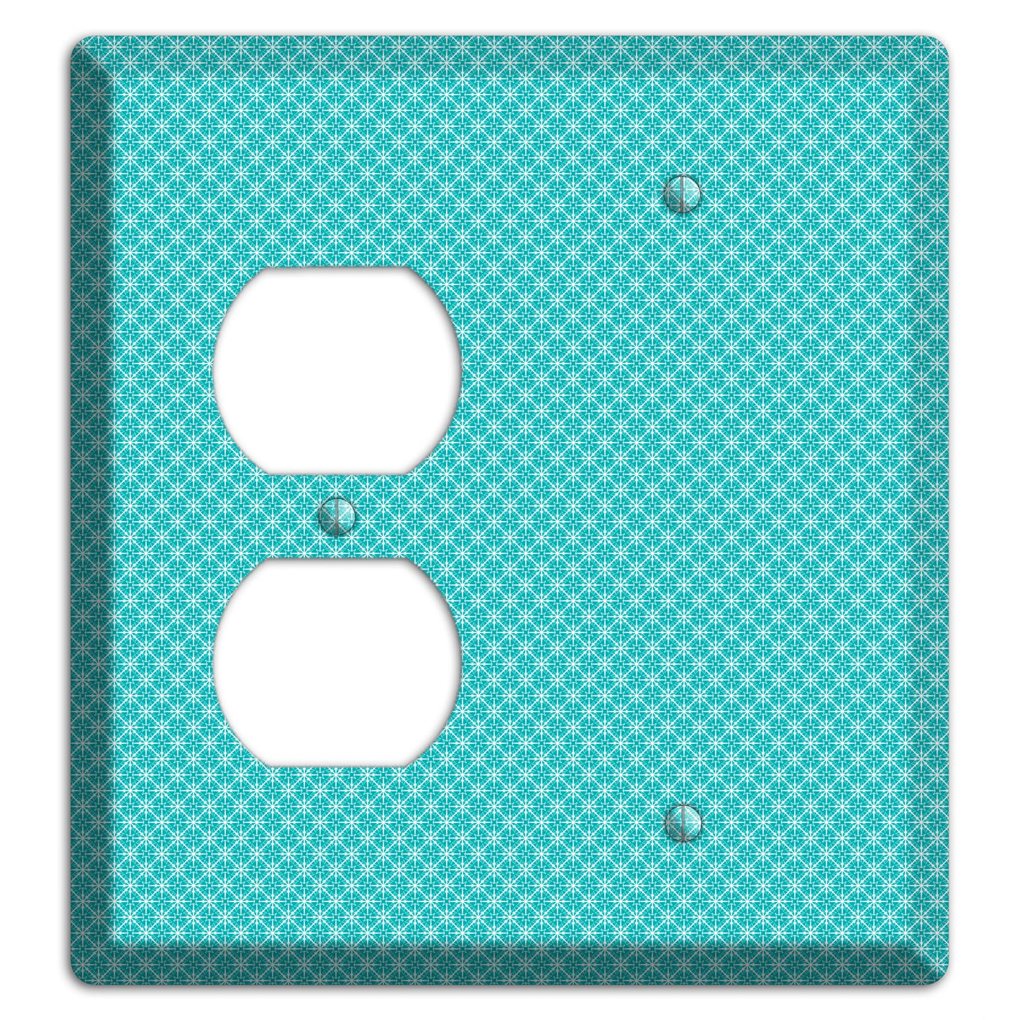 Turquoise Tiny Arabesque Duplex / Blank Wallplate