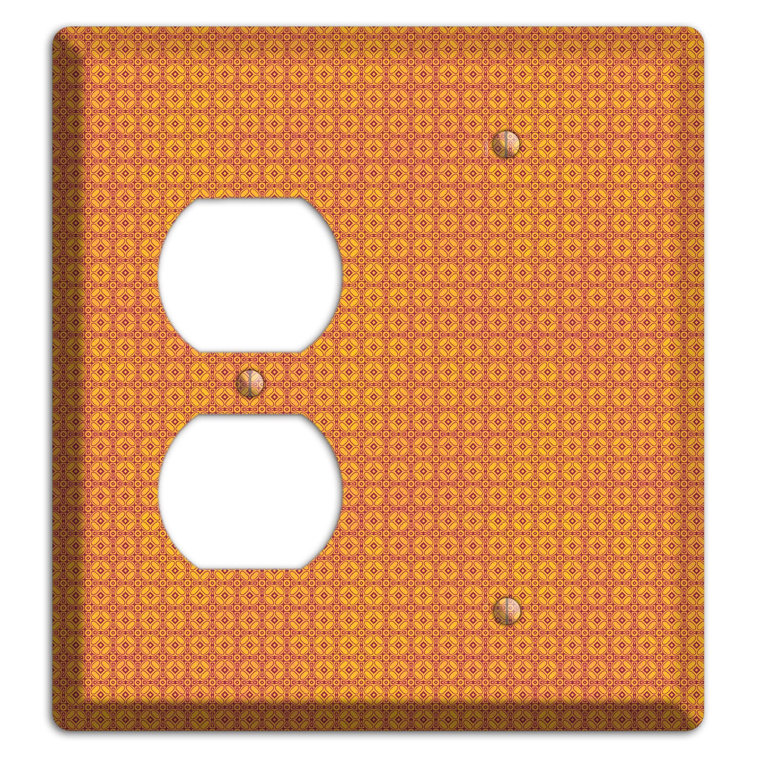 Multi Orange Arabesque Duplex / Blank Wallplate