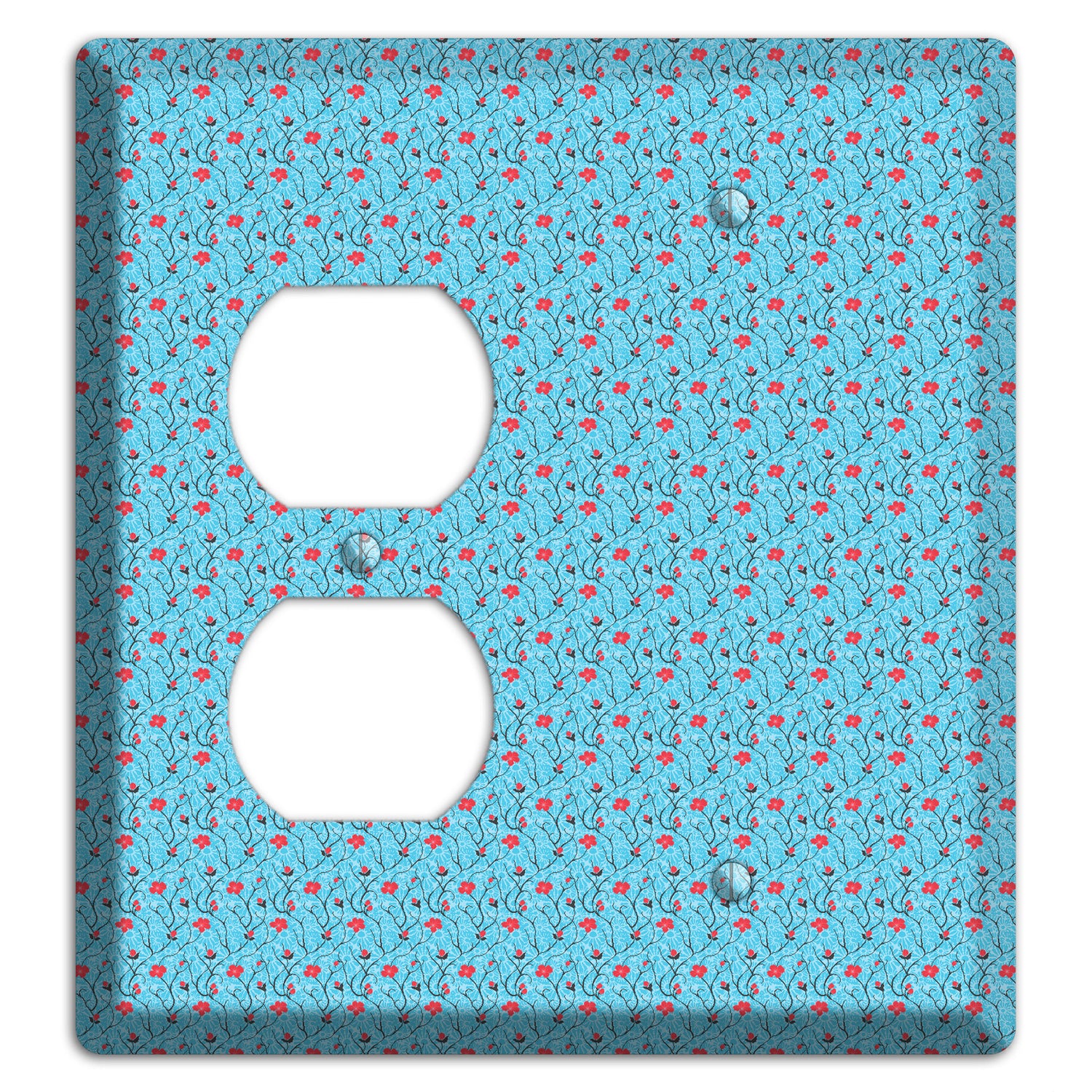 Light Blue Calico Duplex / Blank Wallplate