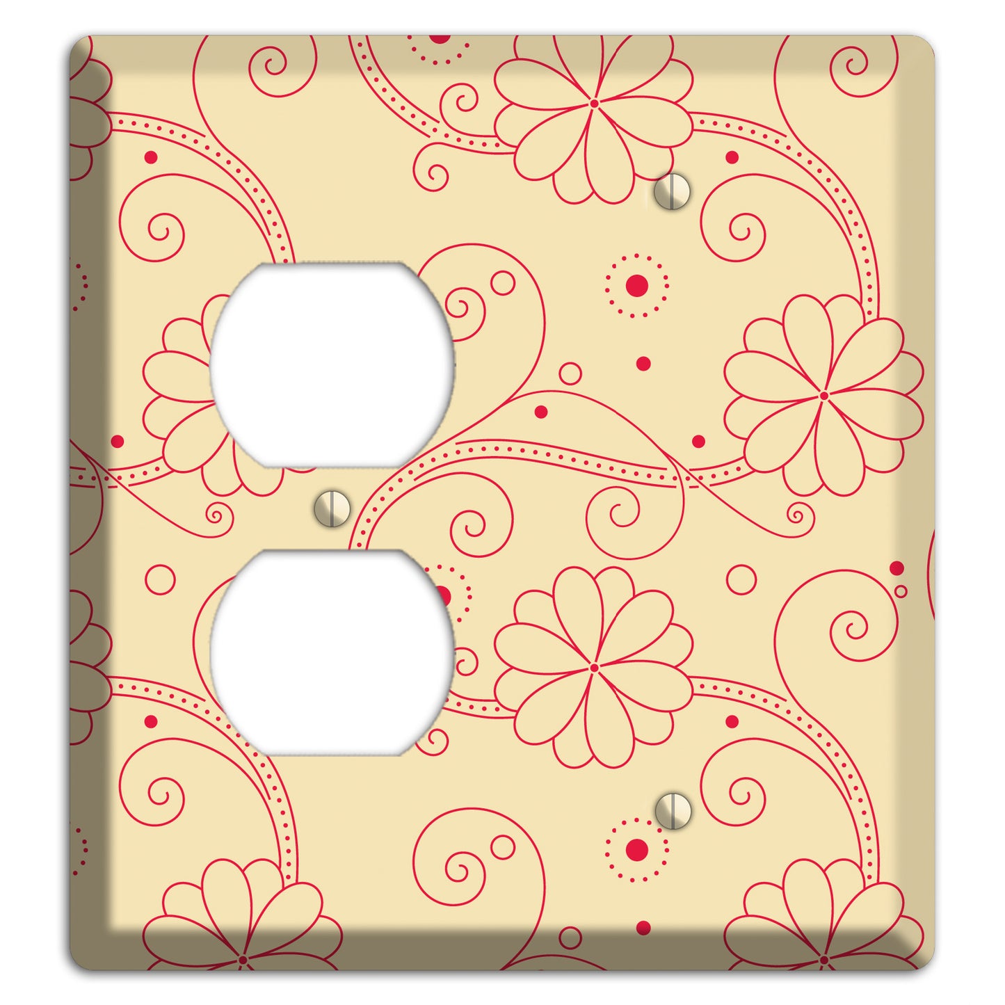 Off White Floral Swirl Duplex / Blank Wallplate