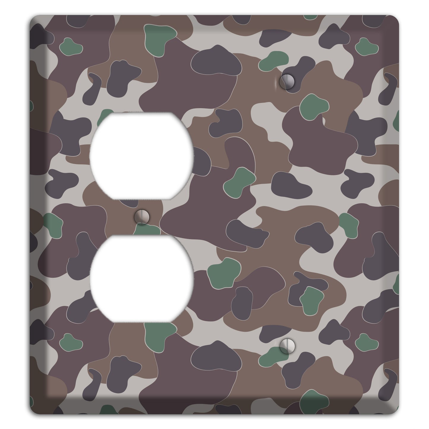 Dark Brown Camo Duplex / Blank Wallplate