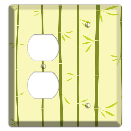 Yellow and Green Bamboo Duplex / Blank Wallplate