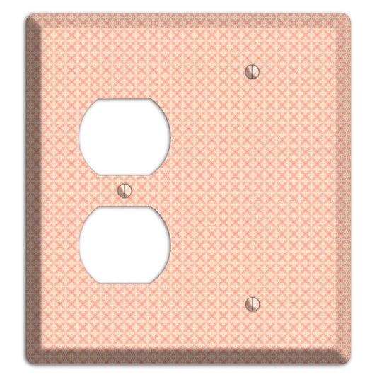 Peach Quatrefoil Duplex / Blank Wallplate