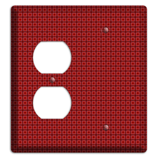 Multi Red Tiled Foulard Duplex / Blank Wallplate