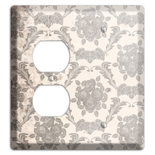 Pearl Bush Vintage Rose Damask Duplex / Blank Wallplate