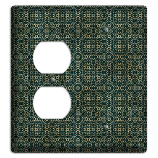 Dark Green Grunge Tapestry Duplex / Blank Wallplate