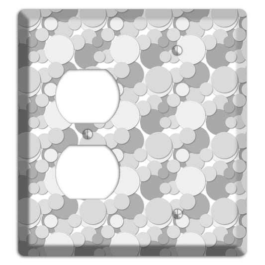 Multi Grey Bubble Dots Duplex / Blank Wallplate