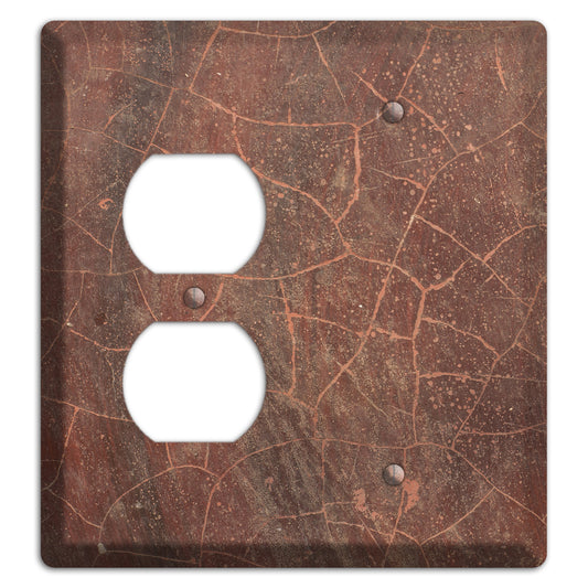 Maroon Cracked Concrete Duplex / Blank Wallplate