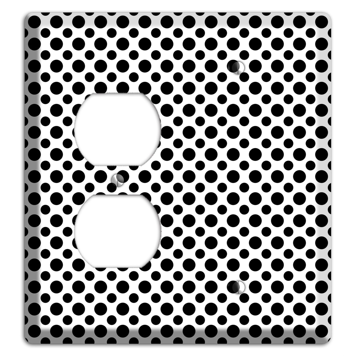 White with Black Multi Small Polka Dots Duplex / Blank Wallplate