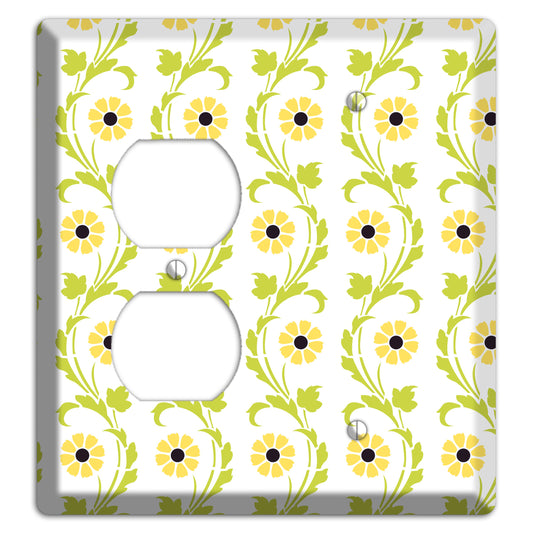 Green Vine Floral Duplex / Blank Wallplate