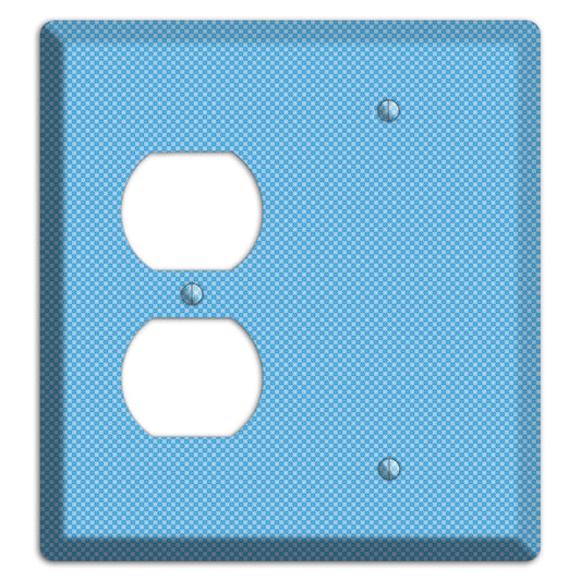 Light Blue Tiny Check Duplex / Blank Wallplate