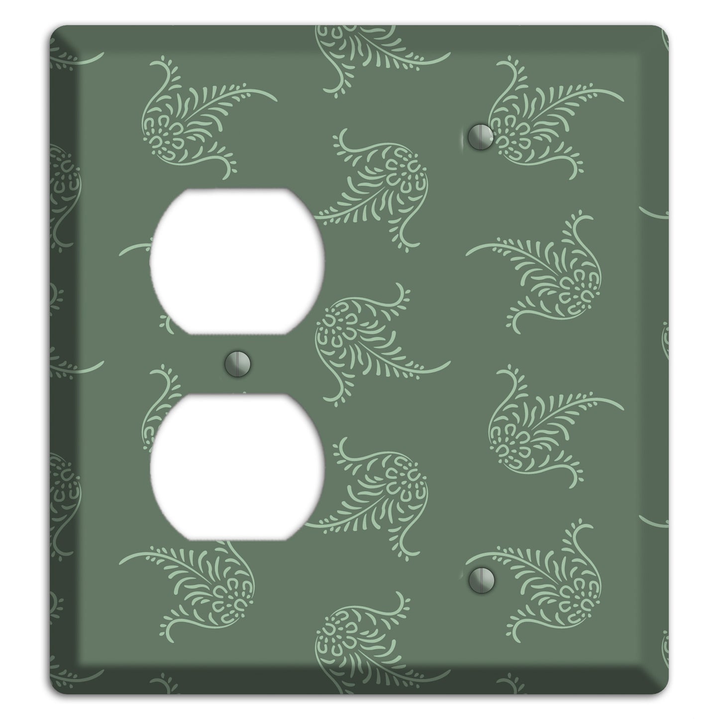 Moss Trefoil Cartouche Duplex / Blank Wallplate