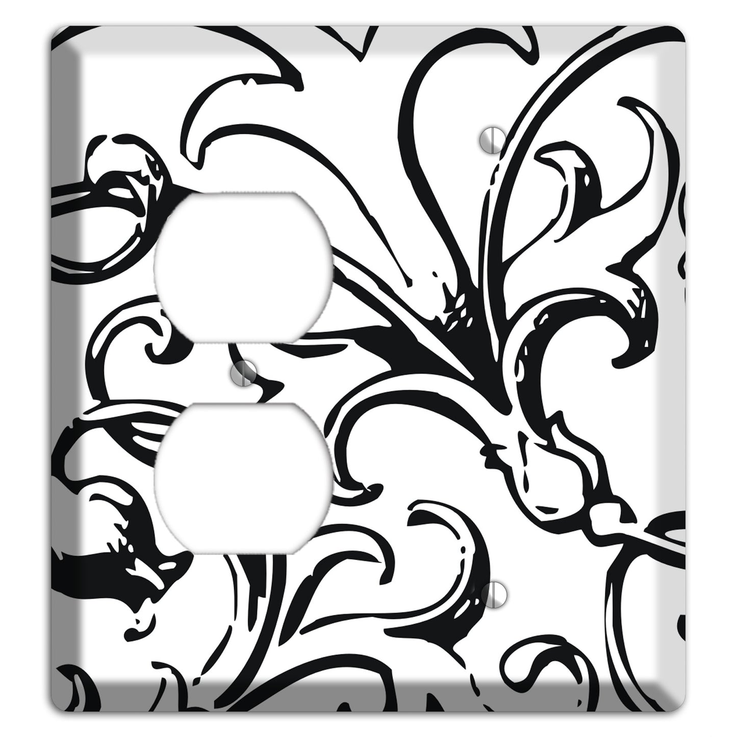 Victorian Black and White Duplex / Blank Wallplate