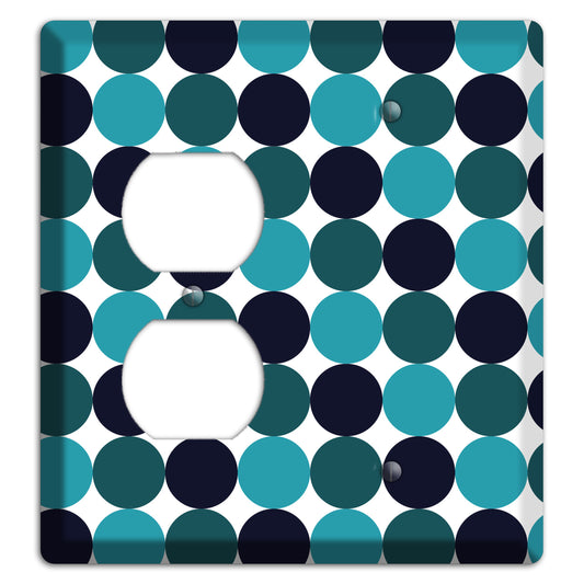 Multi Aqua Tiled Dots Duplex / Blank Wallplate