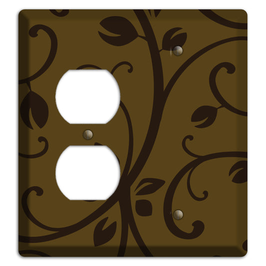 Brown Bud Sprig Duplex / Blank Wallplate