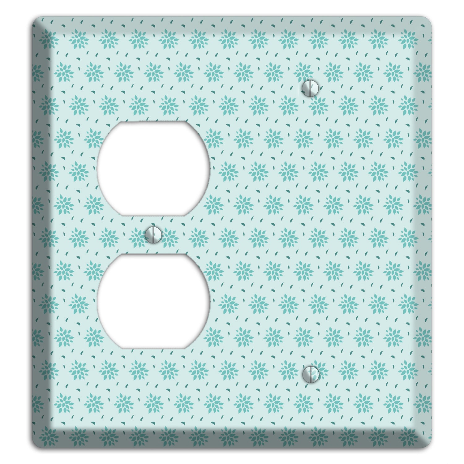 Soft Blue Calico Duplex / Blank Wallplate