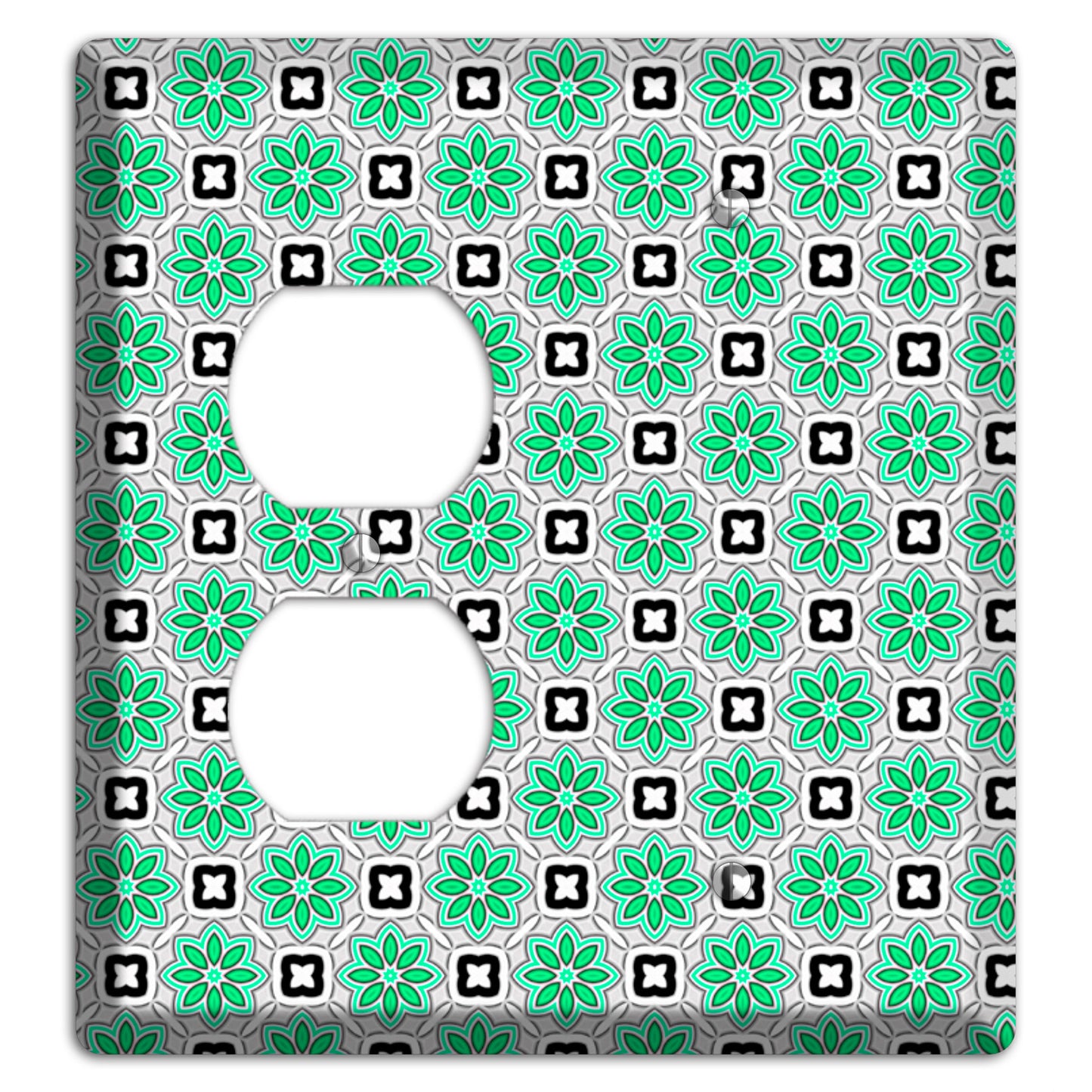 Green Foulard 6 Duplex / Blank Wallplate