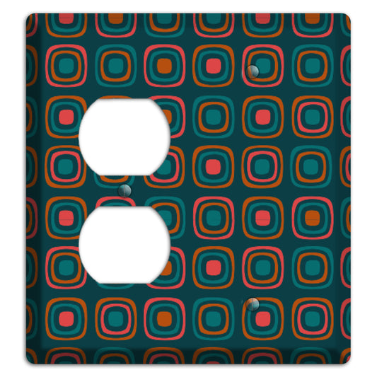 Teal and Pink Rounded Squares Duplex / Blank Wallplate