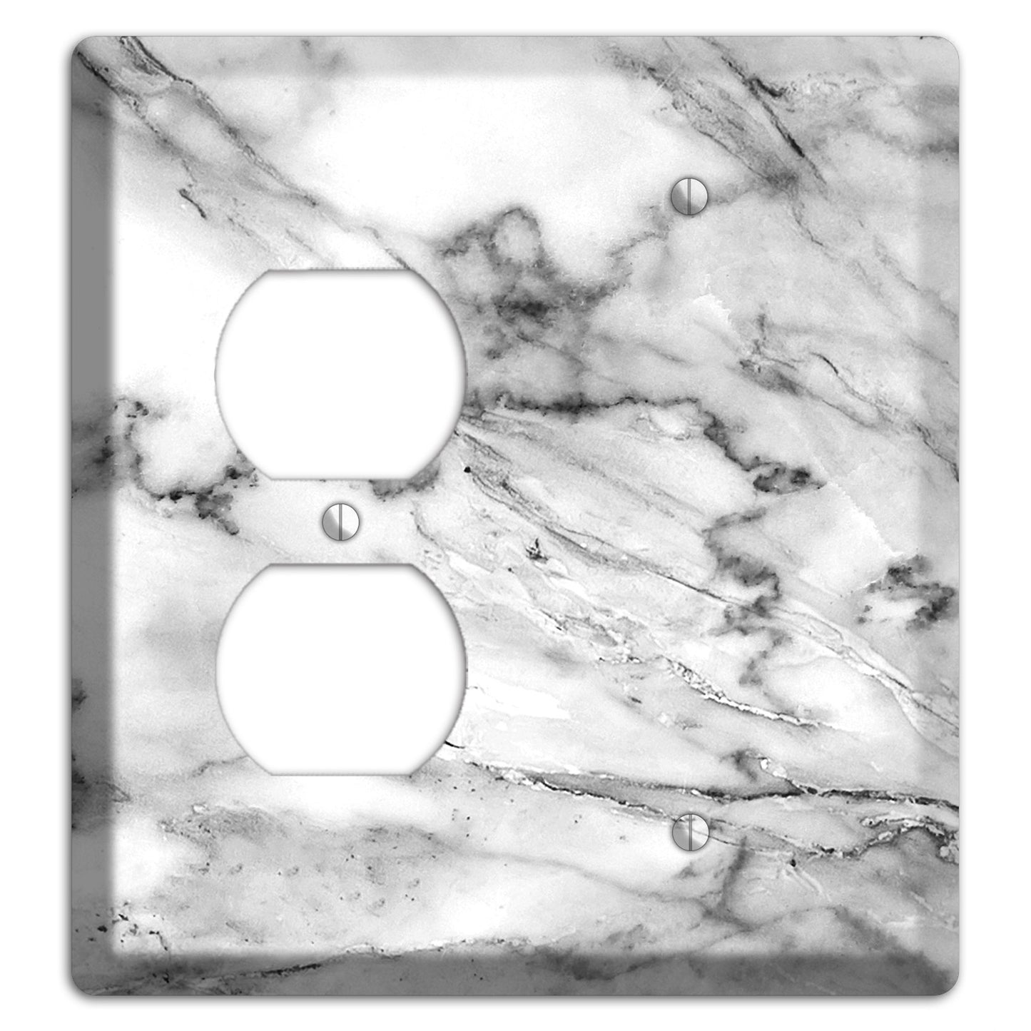 Black and White marble Duplex / Blank Wallplate