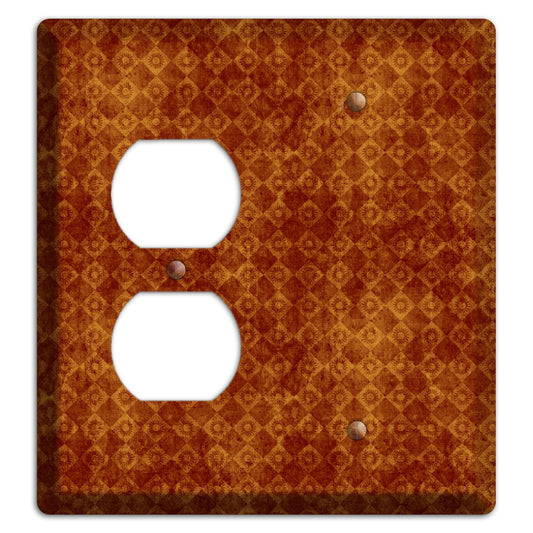 Maroon Diamond Circles Duplex / Blank Wallplate