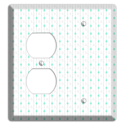 White and Blue Drops 2 Duplex / Blank Wallplate