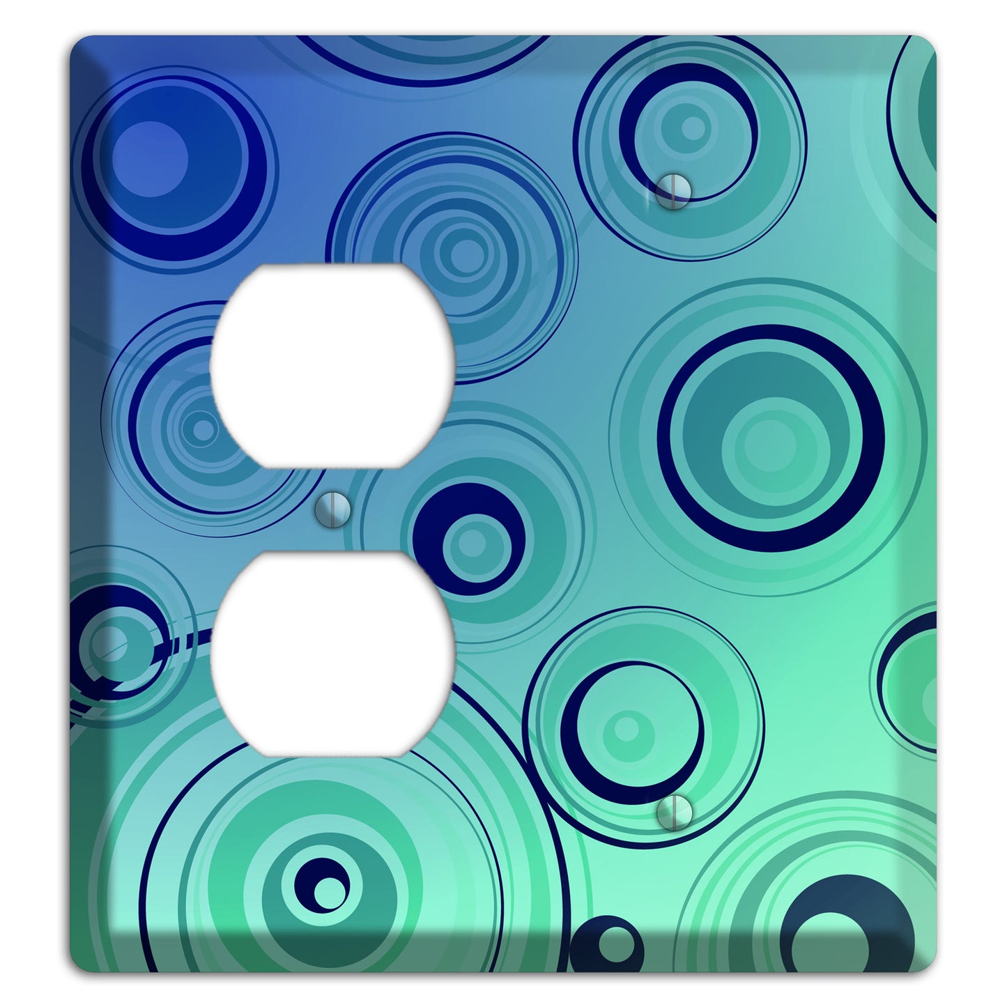 Blue and Green Circles Duplex / Blank Wallplate