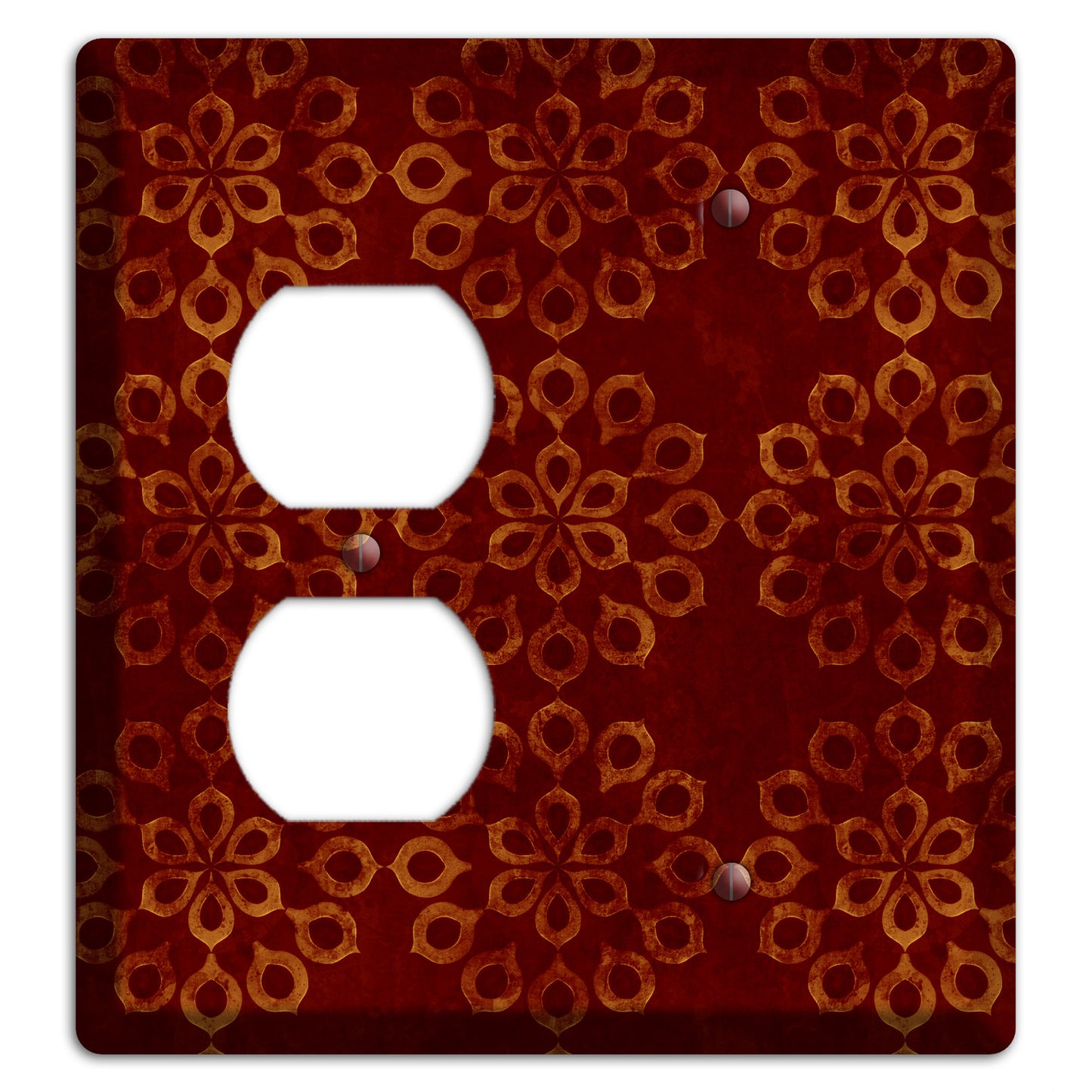 Maroon Grunge Suzani Duplex / Blank Wallplate