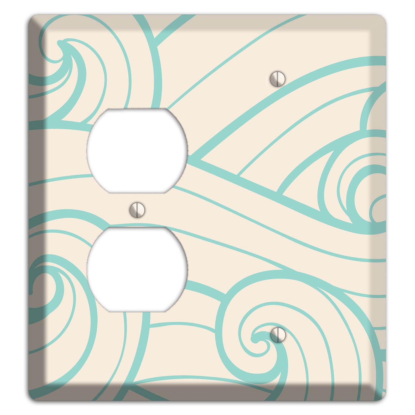 Abstract Curl Cream Duplex / Blank Wallplate