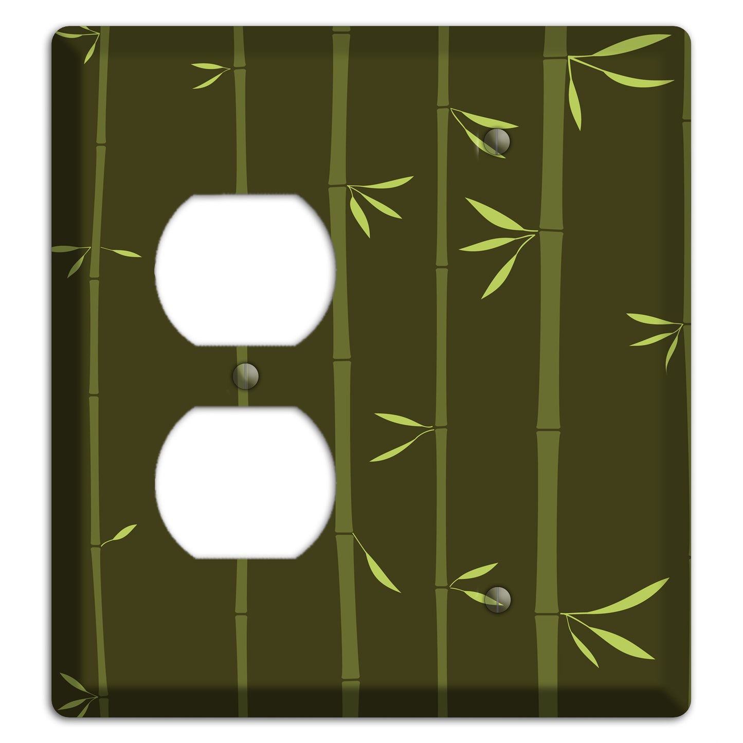 Dark Green Bamboo Duplex / Blank Wallplate