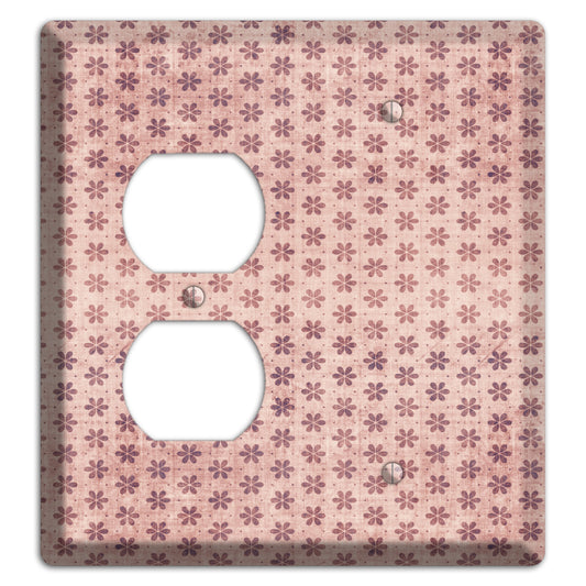 Dusty Pink Grunge Floral Contour Duplex / Blank Wallplate